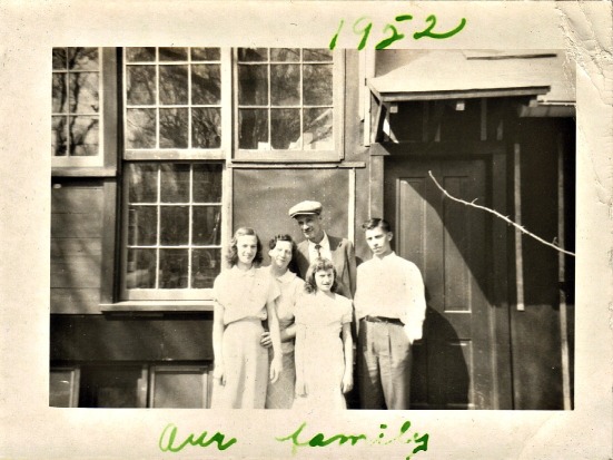 Grandpa Desh with the family & his print shop-